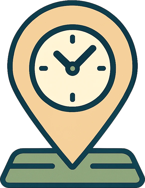 Icon of a globe or location symbol representing timezone selection